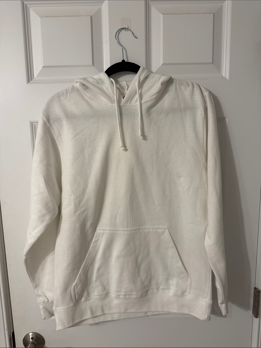 Women's White Pullover Hoodie - Classic Casual Sweatshirt